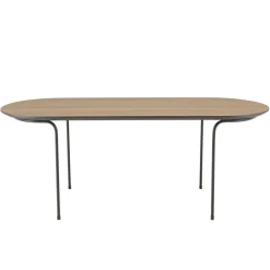 Table basse rect. angles arrondis mocha pieds métal JULIA