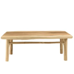 Table basse rectangulaire en branches de teck naturel MADURA Beige