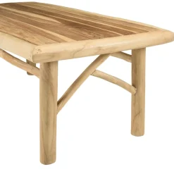 Table basse rectangulaire en branches de teck naturel MADURA Beige