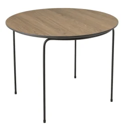 Table basse ronde couleur mocha, pieds métal noir JULIA
