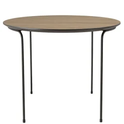 Table basse ronde couleur mocha, pieds métal noir JULIA
