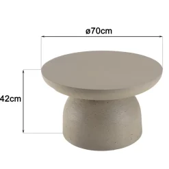 Table basse ronde effet béton HECTOR