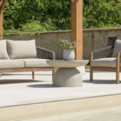 Table basse ronde effet béton HECTOR