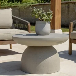 Table basse ronde effet béton HECTOR