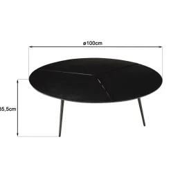 Table basse ronde en Aluminium JAMES Noir mat