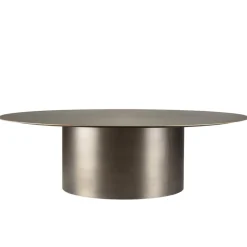 Table basse ronde en Fer Noir et bordure Dorée JAMES D120 cm