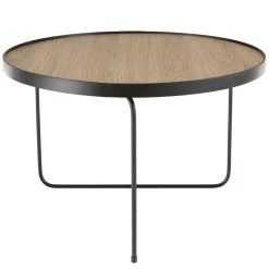 Table basse ronde mocha pieds asymétriques métal noir JULIA