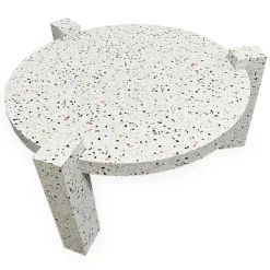 Table basse ronde moderne Titouan Effet Terrazzo