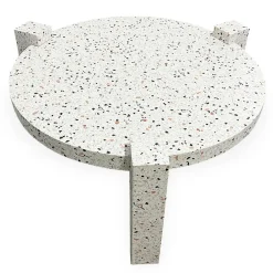 Table basse ronde moderne Titouan Effet Terrazzo