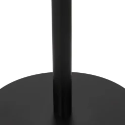 Table bistrot ronde 'YOGI' blanche avec un pied en métal noir