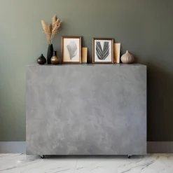 Table console extensible Nefertiti Effet béton ciré gris