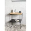 Table d'appoint à deux niveaux chène et métal