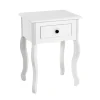 Table d'appoint à motif découpé avec égouttoir en Métal laqué blanc