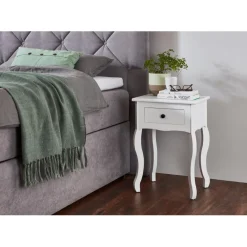 Table d'appoint à motif découpé avec égouttoir en Métal laqué blanc