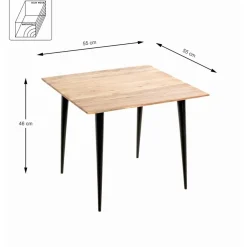 Table d'appoint plateau en bois massif d'acacia naturel