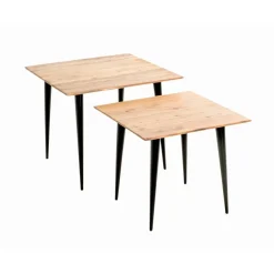 Table d'appoint plateau en bois massif d'acacia naturel