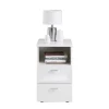 Table d'appoint avec 2 tiroirs COLIMA 1 UP blanc