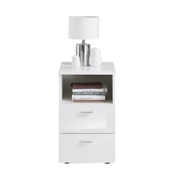 Table d'appoint avec 2 tiroirs COLIMA 1 UP blanc