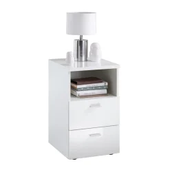 Table d'appoint avec 2 tiroirs COLIMA 1 UP blanc