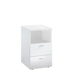 Table d'appoint avec 2 tiroirs COLIMA 1 UP blanc