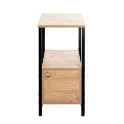 Table d'appoint avec deux tiroirs métal et bois