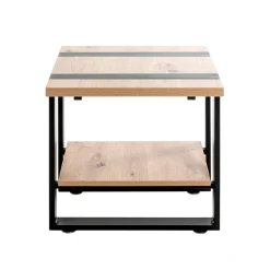 Table d'appoint avec plateaux décor chène