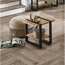 Table d'appoint avec plateaux décor chène