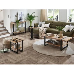 Table d'appoint avec plateaux décor chène