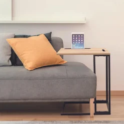 Table d'appoint avec Support tablette Bois et Métal