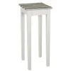 Table d'appoint blanc plateau en décor pin H76cm