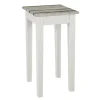 Table d'appoint blanc plateau en décor pin