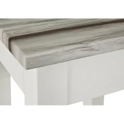 Table d'appoint blanc plateau en décor pin