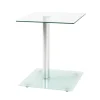 Table d'appoint blanche double plateau verre trempé