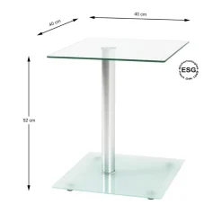 Table d'appoint blanche double plateau verre trempé