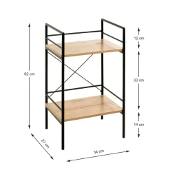 table d'appoint chêne et métal laqué noir