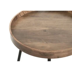 Table d'appoint décor chêne foncé