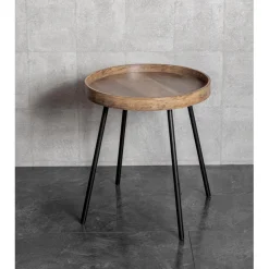 Table d'appoint décor chêne foncé