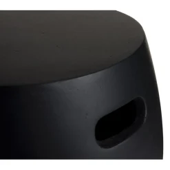 Table d'appoint de jardin ronde béton 43x43 cm noir