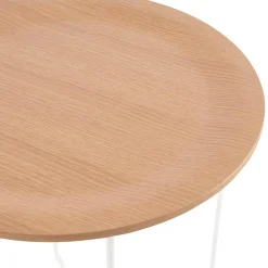 Table d'appoint design 'TSUNAMI' blanc en bois et métal