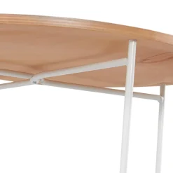 Table d'appoint design 'TSUNAMI' blanc en bois et métal