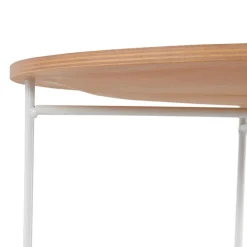 Table d'appoint design 'TSUNAMI' blanc en bois et métal
