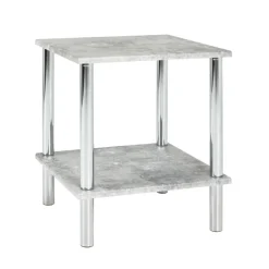 Table d'appoint deux niveaux avec plateau décor beton