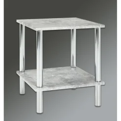 Table d'appoint deux niveaux avec plateau décor beton