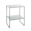 Table d'appoint double plateau métal gris
