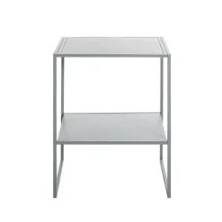 Table d'appoint double plateau métal gris