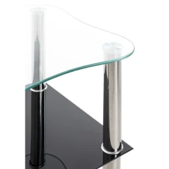 Table d'appoint double plateau en verre