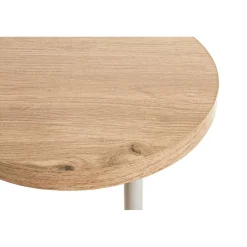 Table d'appoint en métal gris étagères décor chêne