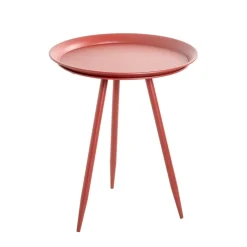 Table d'appoint en métal laqué rouge modèle maxi