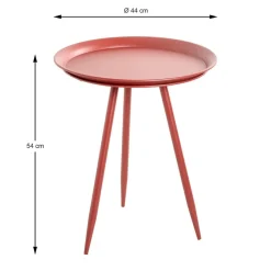 Table d'appoint en métal laqué rouge modèle maxi