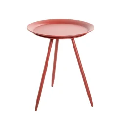 Table d'appoint en métal laqué rouge modèle mini